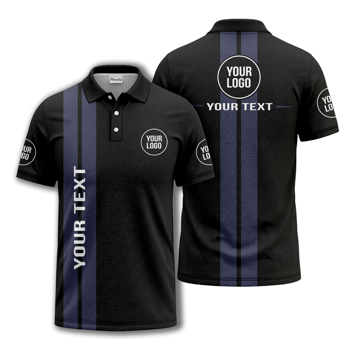 vertical stripe logo custom text polo shirt for modern professionals