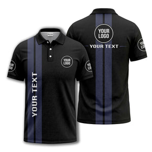 vertical stripe logo custom text polo shirt for modern professionals