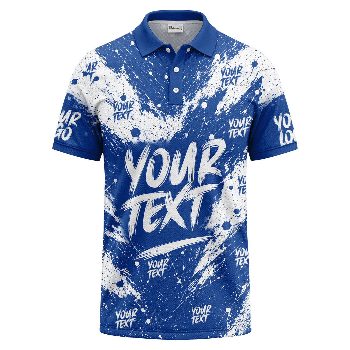 abstract splatter paint with customizable text artistic polo shirt