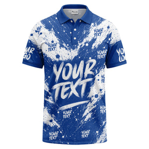 abstract splatter paint with customizable text artistic polo shirt
