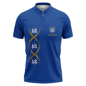 black gold infinity spiral shield team name graphic polo shirt for men
