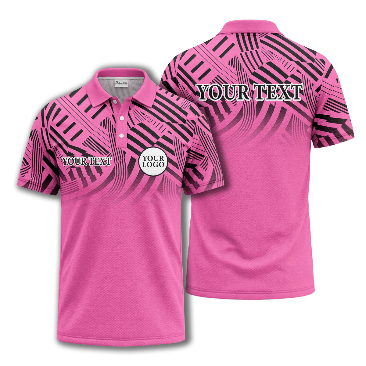 bold geometric stripes customizable polo shirt for men