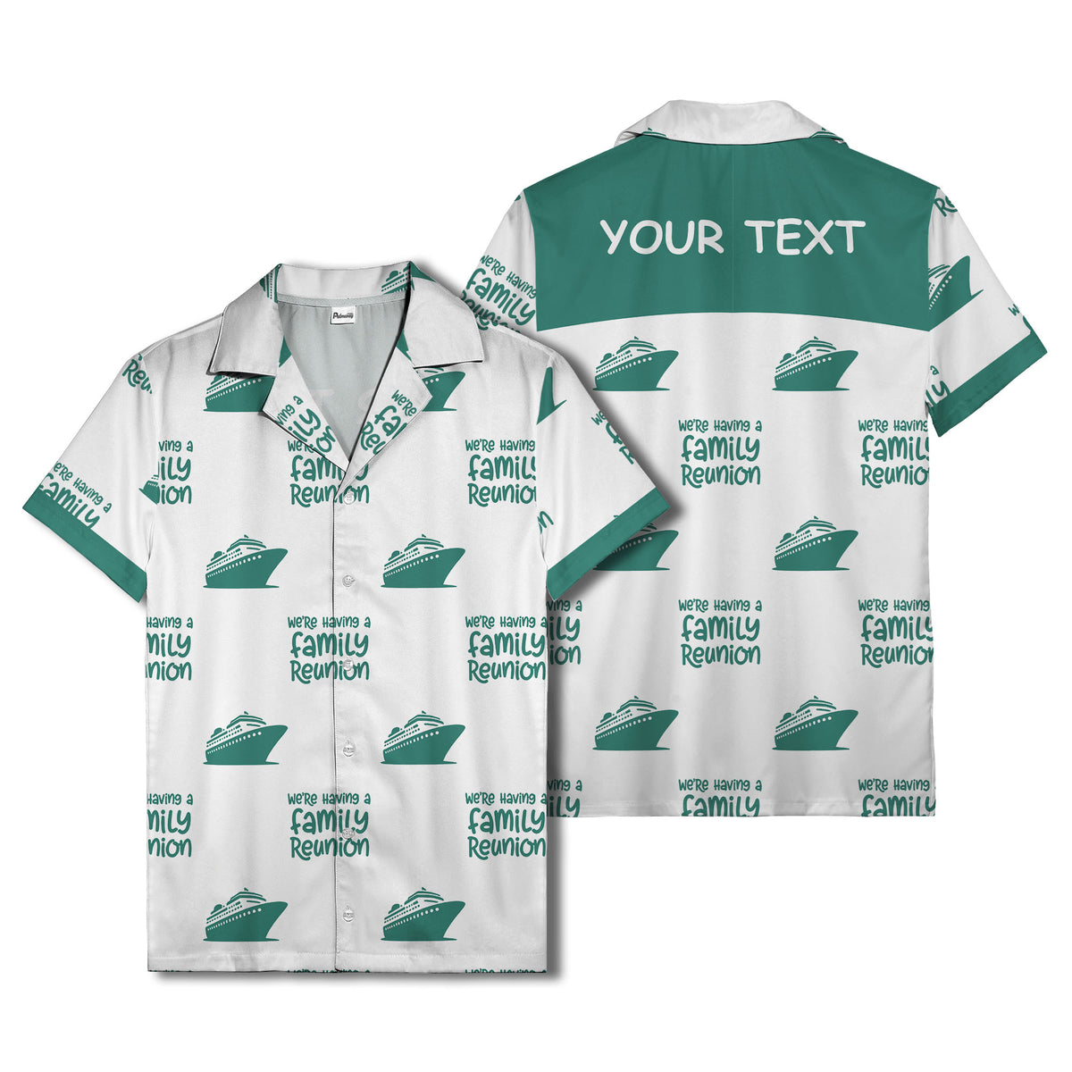 cruise ship silhouettes and family reunion text repeat hawaiian shirt