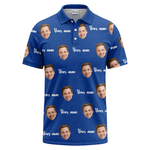 custom face portrait repeat polo shirt