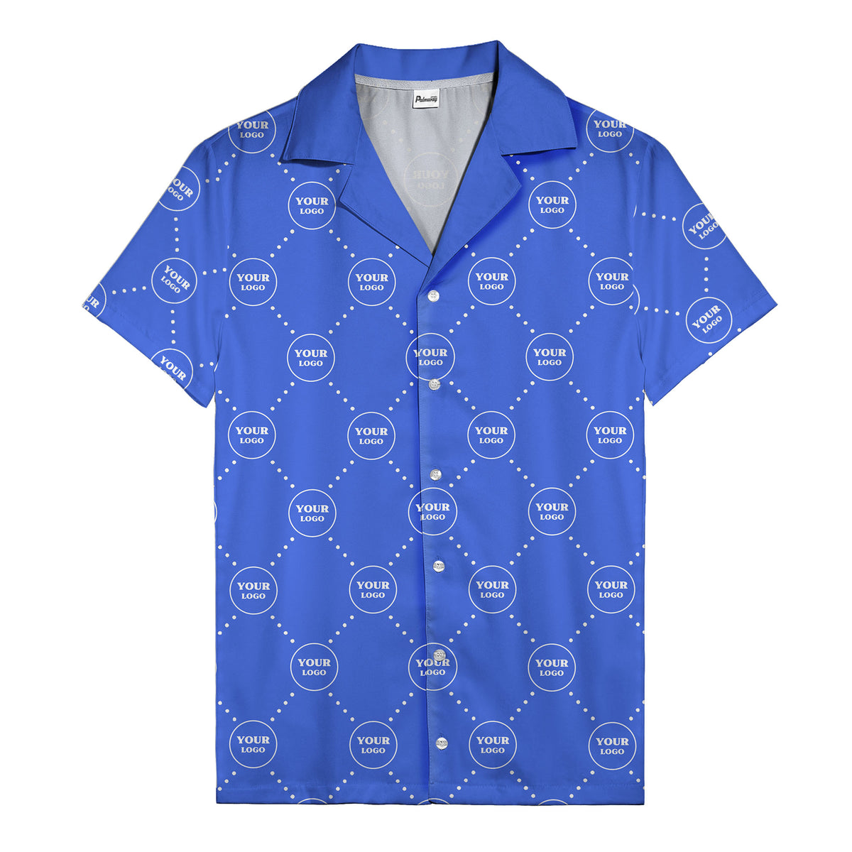 customizable logo circles and dotted lines monochrome hawaiian shirt