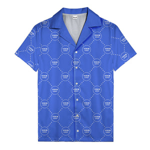 customizable logo circles and dotted lines monochrome hawaiian shirt