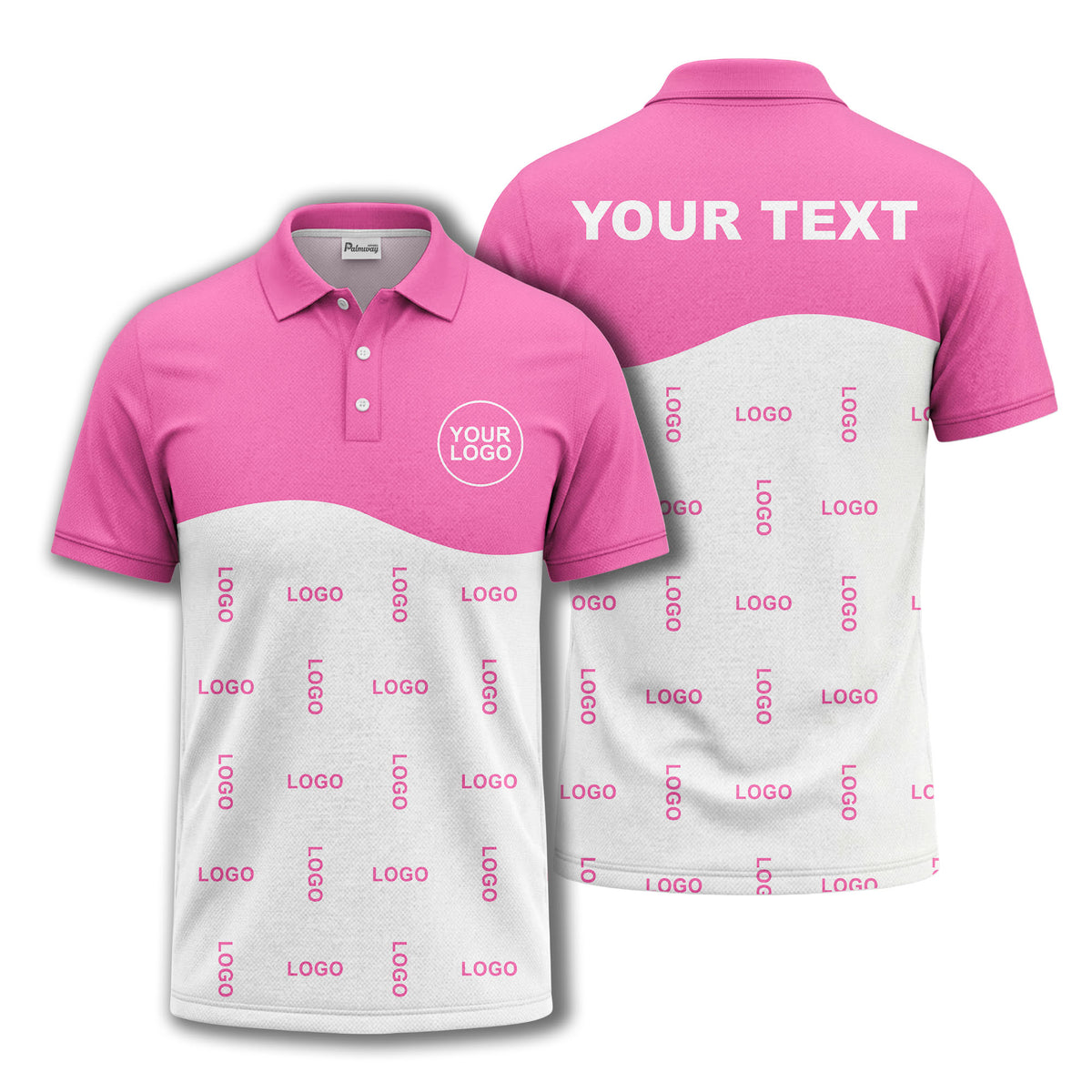 customizable monochrome logo repeat graphic polo shirt for professionals