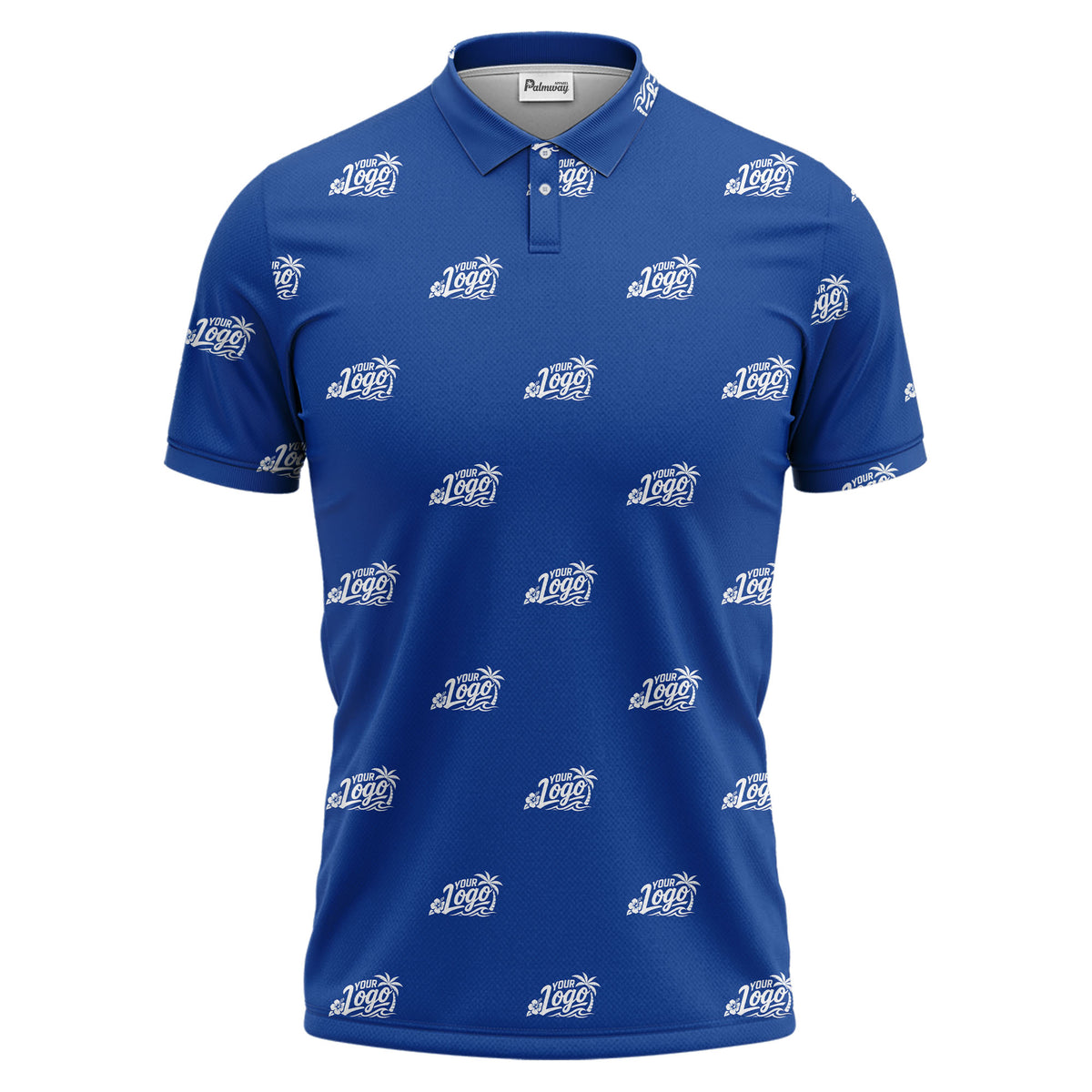your logo repeat pattern black customizable professional polo shirt