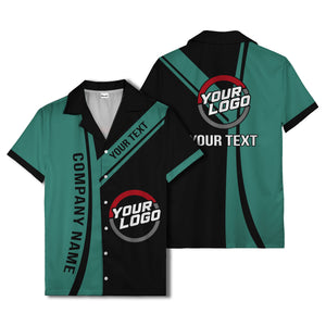 diagonal stripe custom logo company name hawaiian shirt for teams