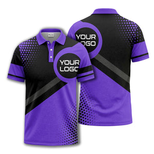 diagonal stripe custom logo corporate polo shirt