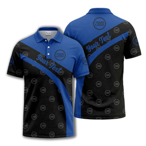 diagonal stripe custom logo golf polo shirt