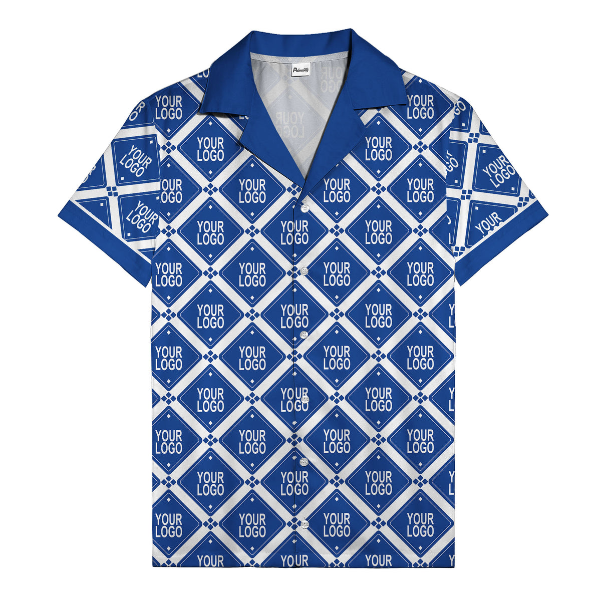 diamond repeat logo geometric hawaiian shirt for men