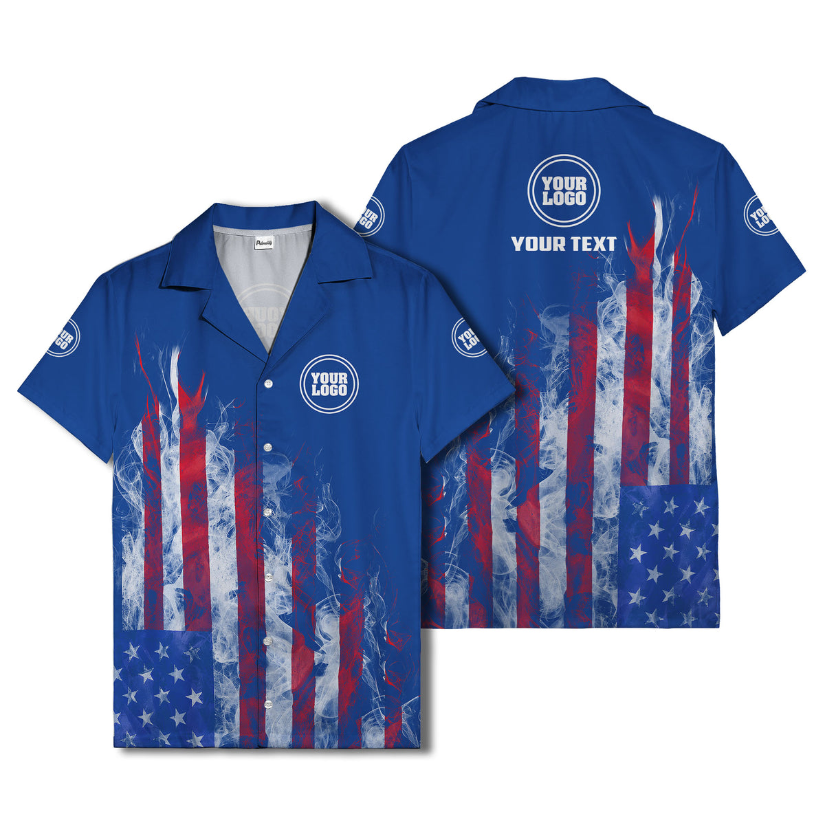 fiery bald eagle & stars stripes hawaiian shirt for men