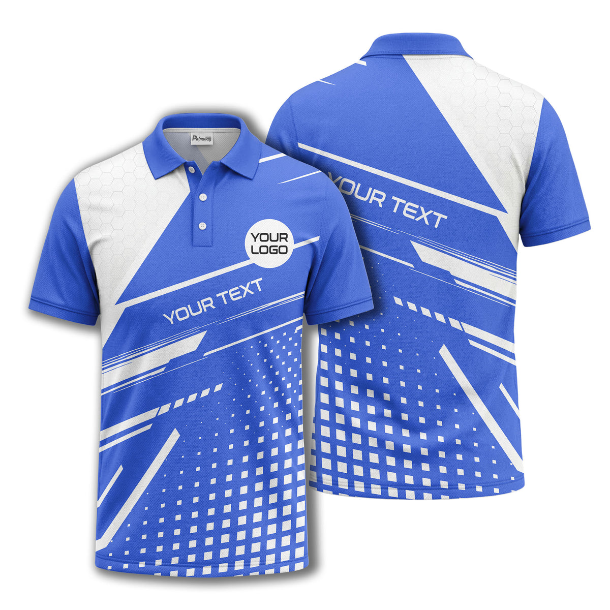 hexagon grid diagonal stripe modern geometric polo shirt for men