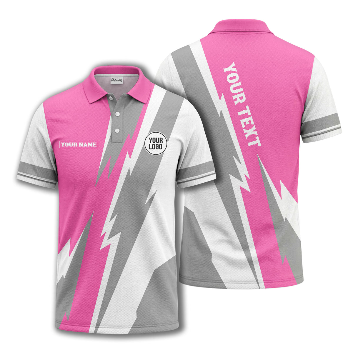 lightning bolt & geometric stripes polo shirt for men