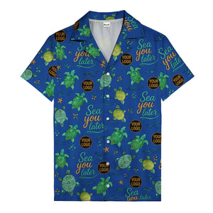 sea turtles & starfish sea you later cartoon hawaiian shirt