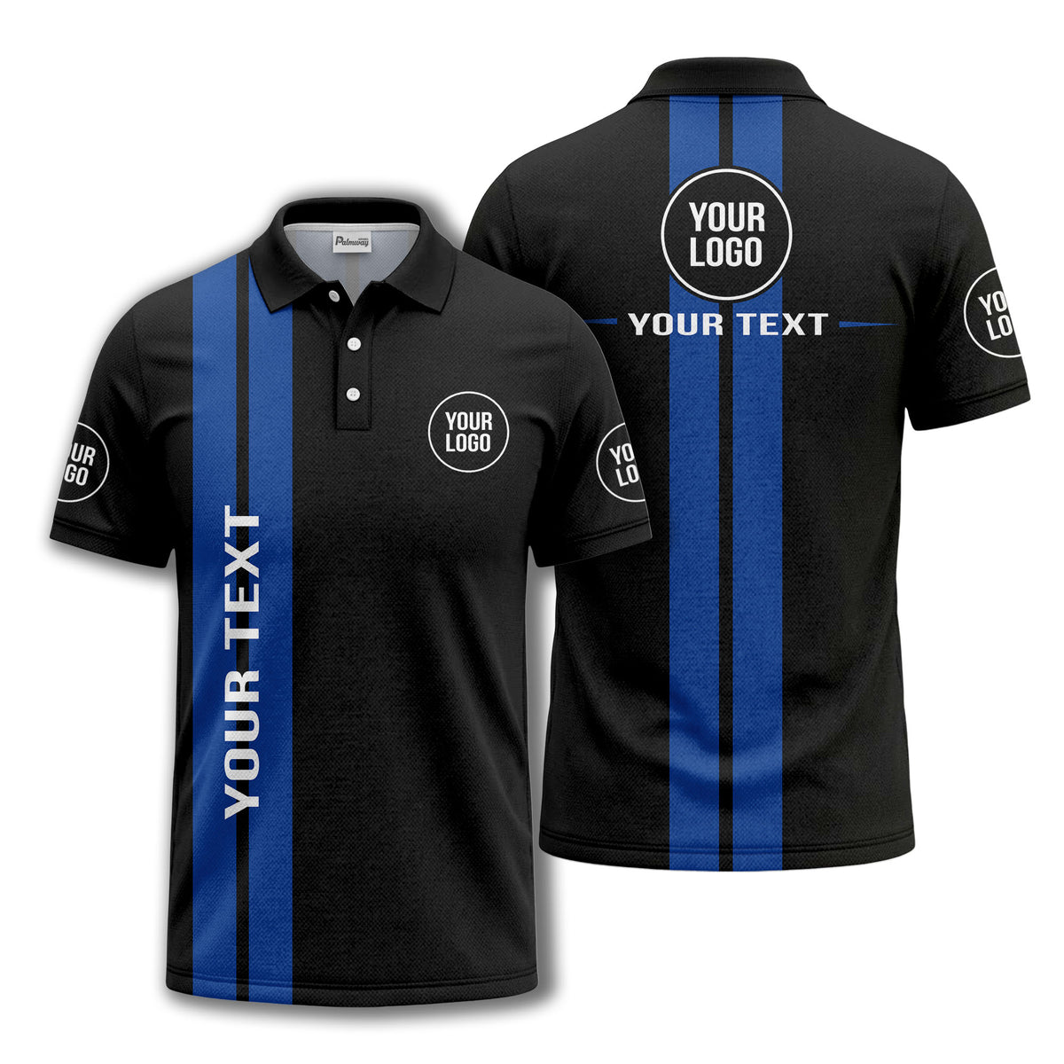 vertical stripe logo custom text polo shirt for modern professionals