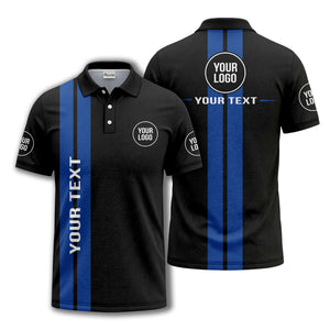 vertical stripe logo custom text polo shirt for modern professionals
