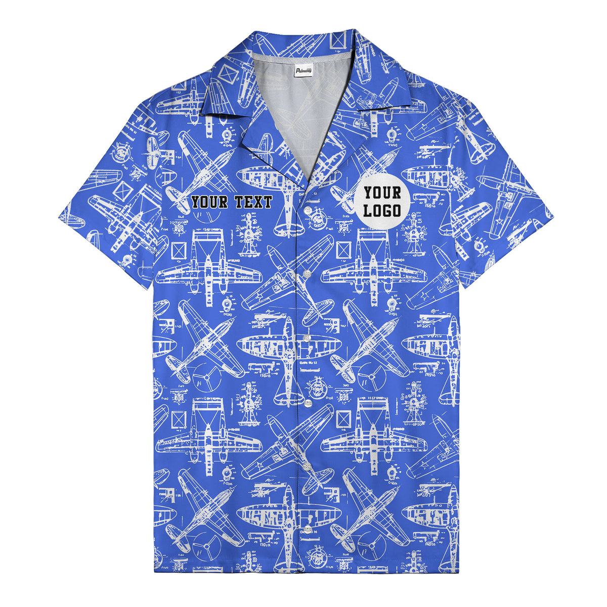 vintage airplane blueprint sketches propeller engine hawaiian shirt