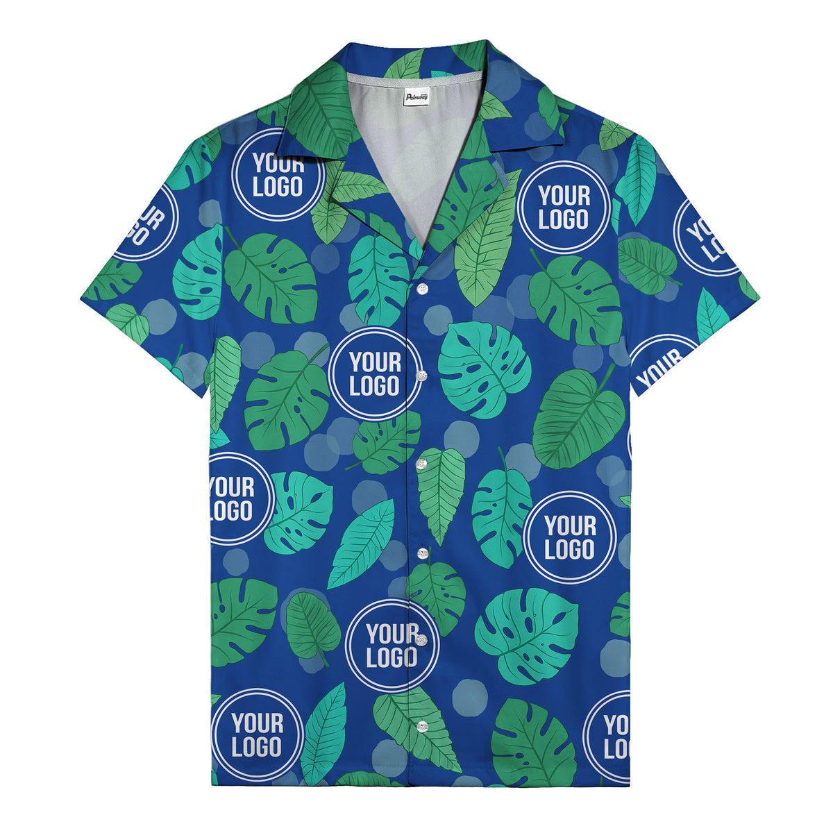 watercolor monstera leaf repeat & signature logo hawaiian shirt