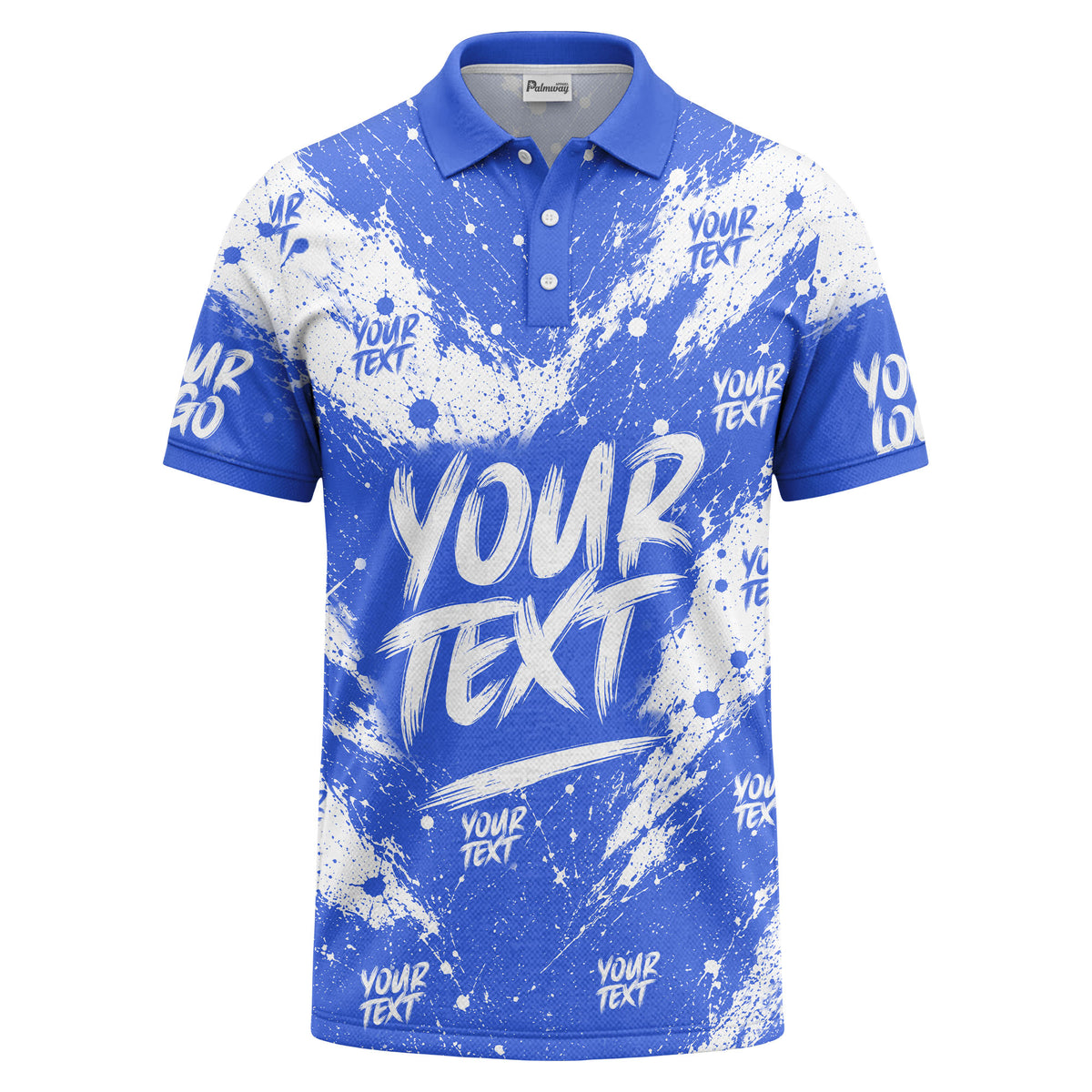 abstract splatter paint with customizable text artistic polo shirt