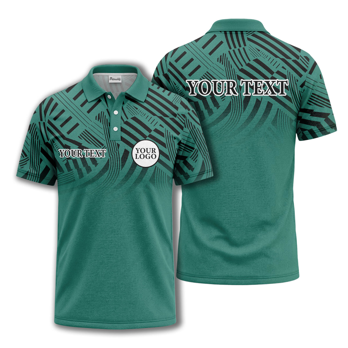 bold geometric stripes customizable polo shirt for men