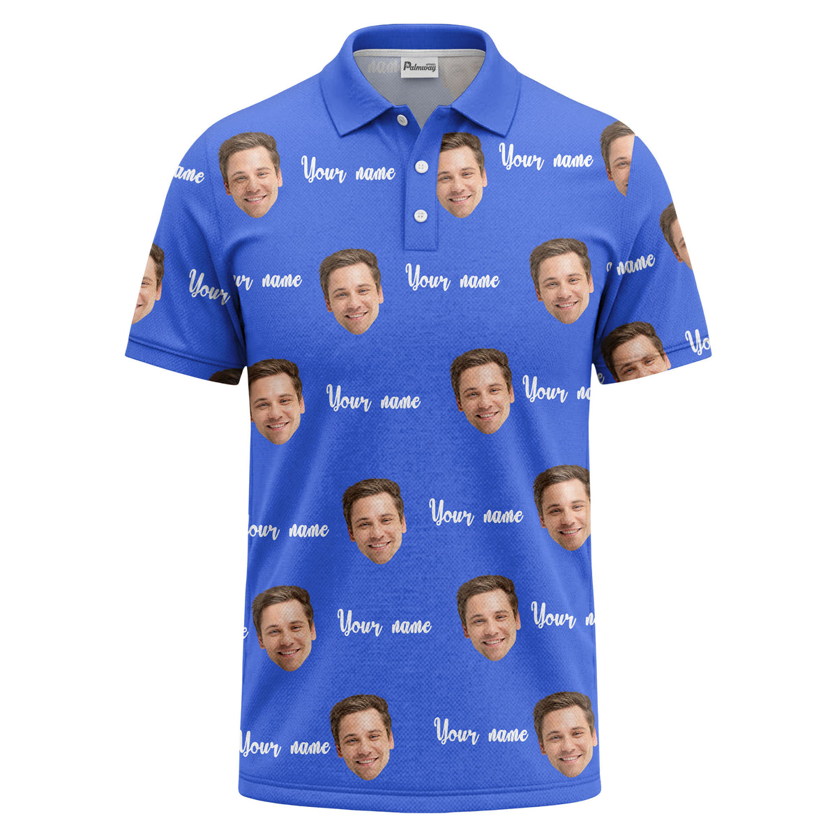 custom face portrait repeat polo shirt