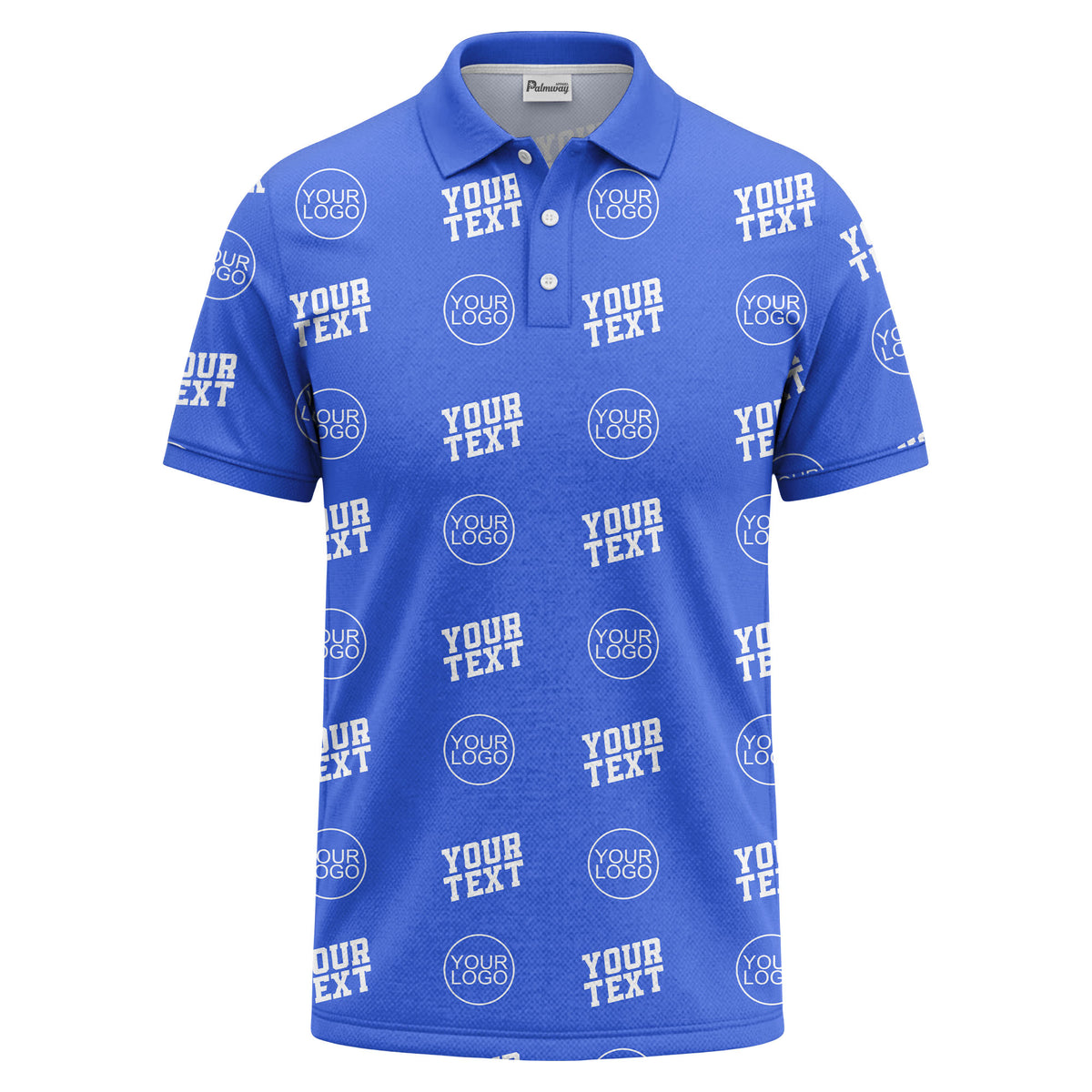 custom logo & text repeat pattern personalized polo shirt