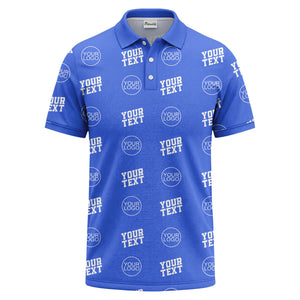 custom logo & text repeat pattern personalized polo shirt