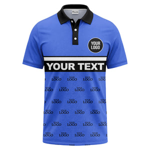custom monogram logo repeat & text banner all over polo shirt