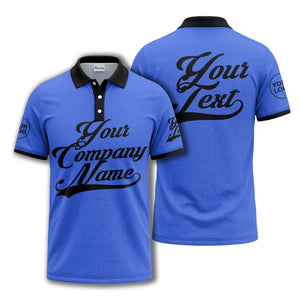 custom script logo corporate casual polo shirt for men