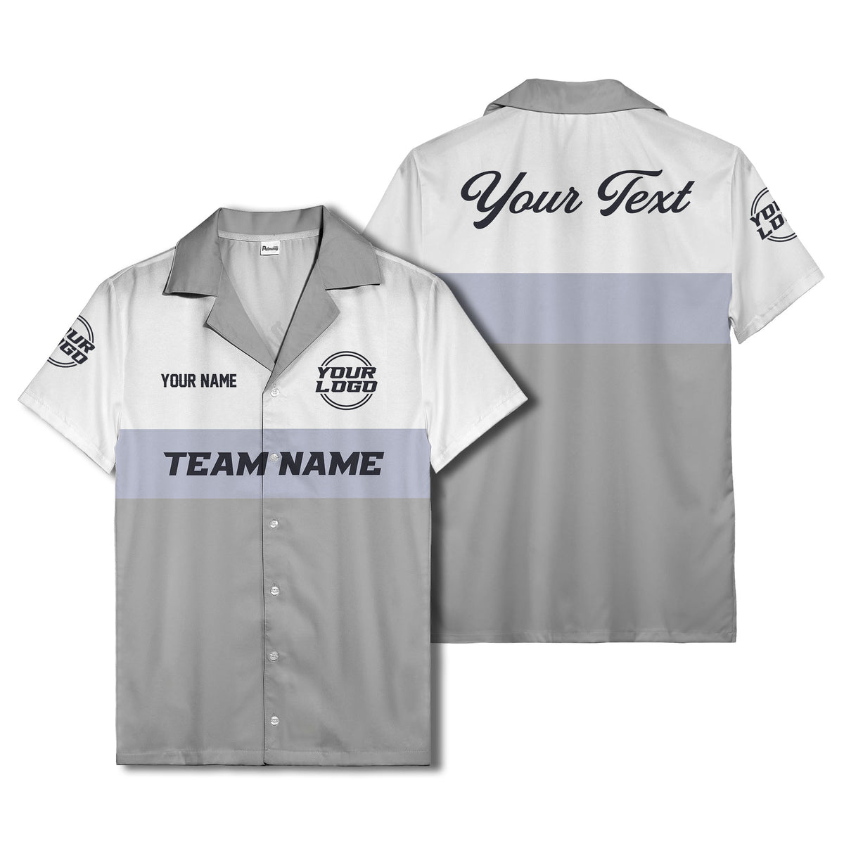 custom team logo & name bowling hawaiian shirt