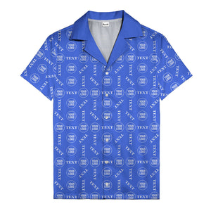custom text & logo repeat pattern hawaiian shirt