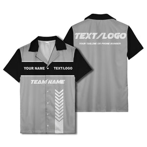 customizable chevron stripes white text graphic hawaiian shirt
