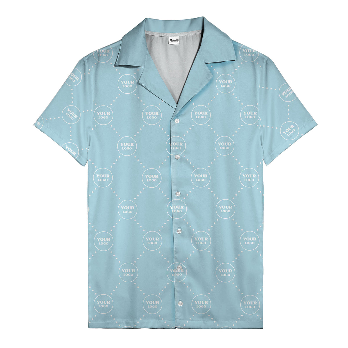 customizable logo circles and dotted lines monochrome hawaiian shirt