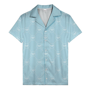 customizable logo circles and dotted lines monochrome hawaiian shirt