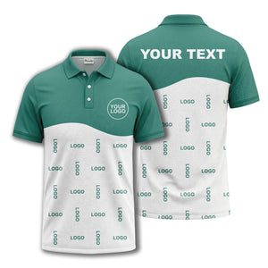 customizable monochrome logo repeat graphic polo shirt for professionals