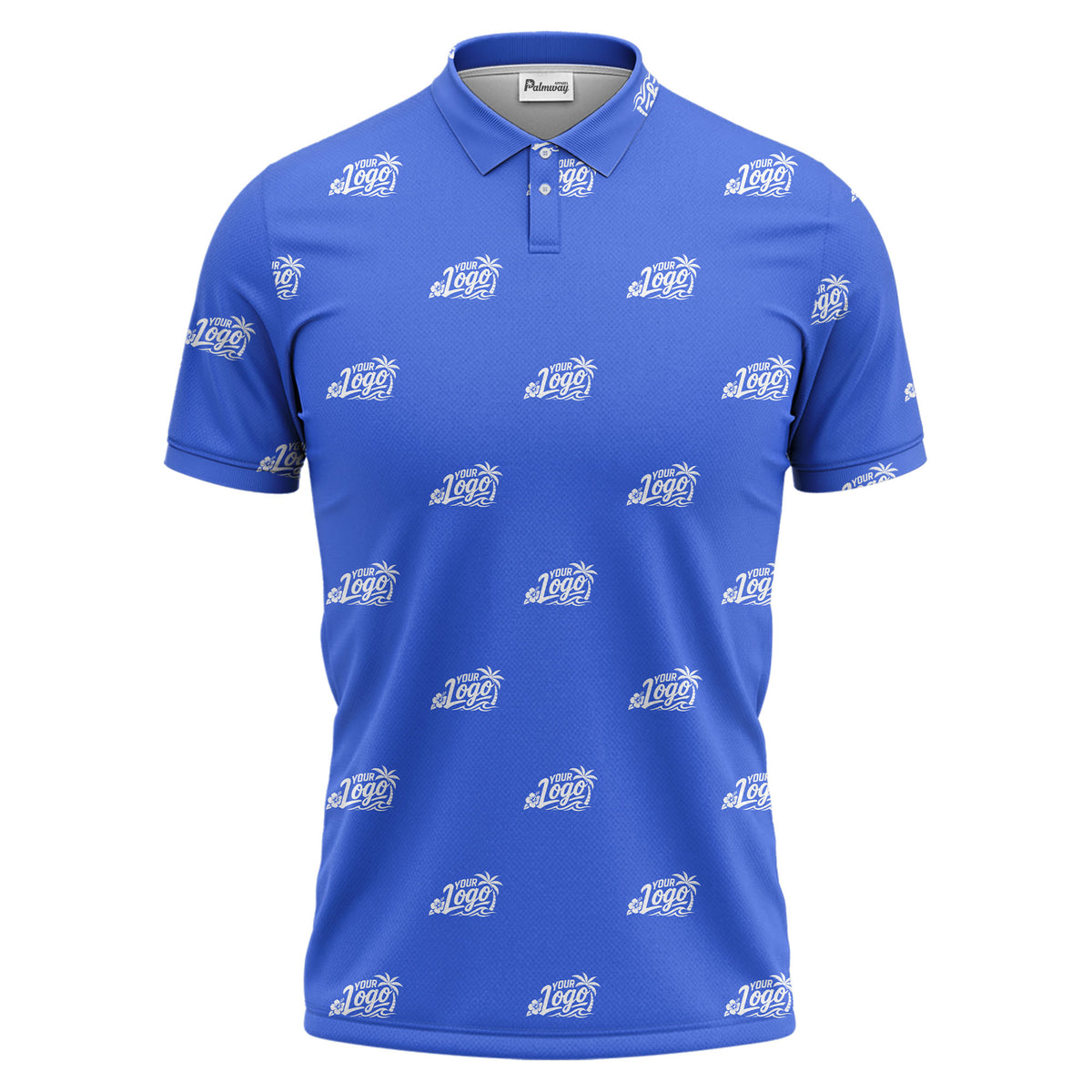 your logo repeat pattern black customizable professional polo shirt