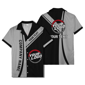 diagonal stripe custom logo company name hawaiian shirt for teams