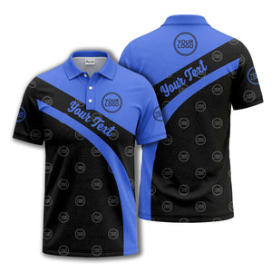 diagonal stripe custom logo golf polo shirt
