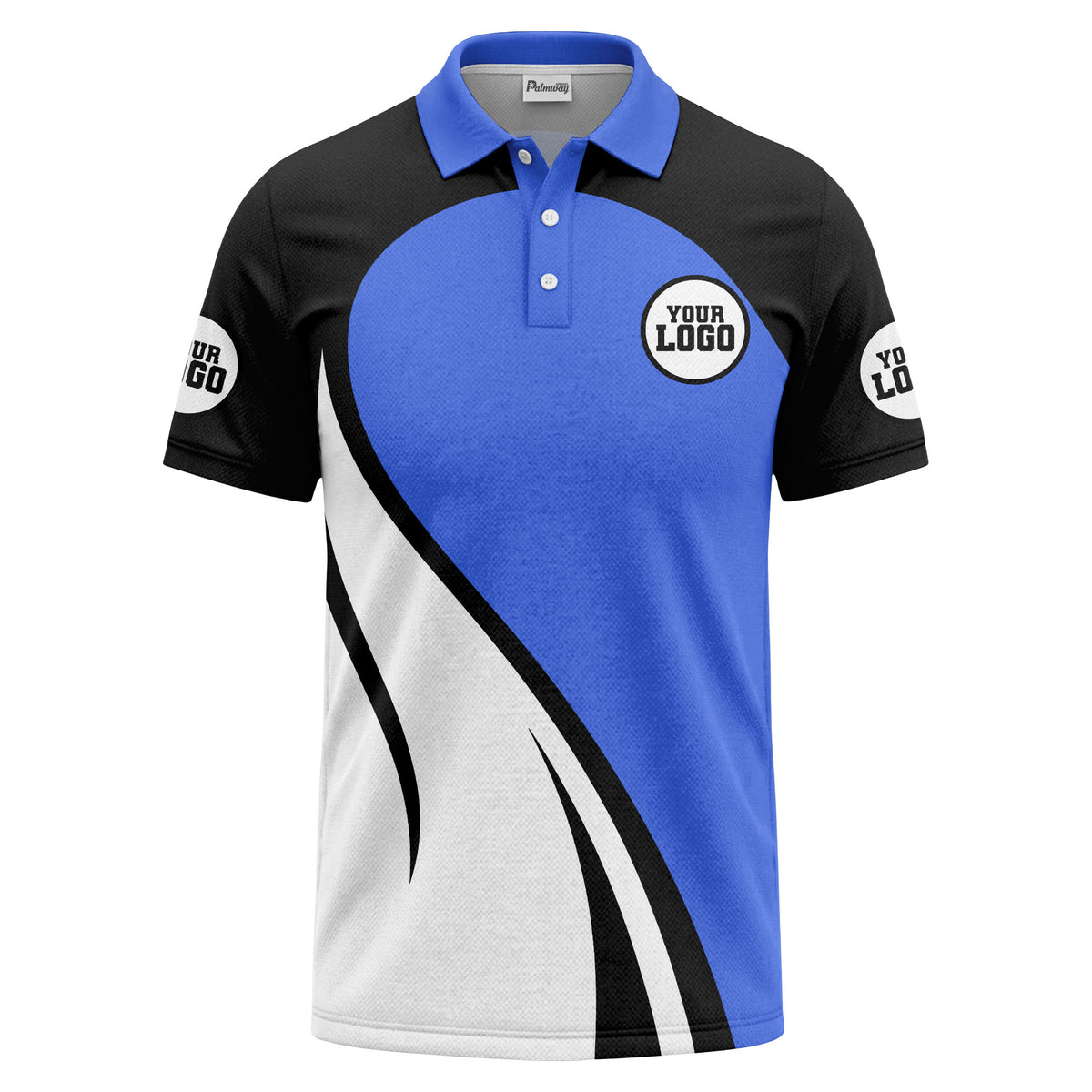diagonal stripe custom logo modern graphic polo shirt