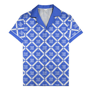 diamond repeat logo geometric hawaiian shirt for men