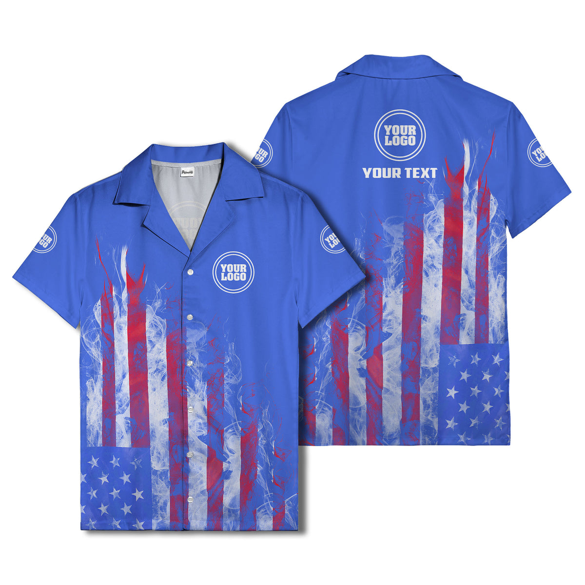 fiery bald eagle & stars stripes hawaiian shirt for men