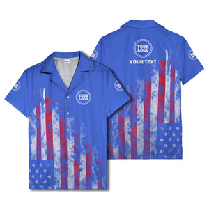 fiery bald eagle & stars stripes hawaiian shirt for men