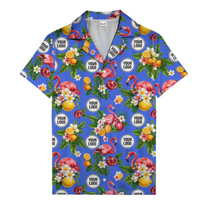 flamingo & pomegranate paradise hawaiian shirt for men