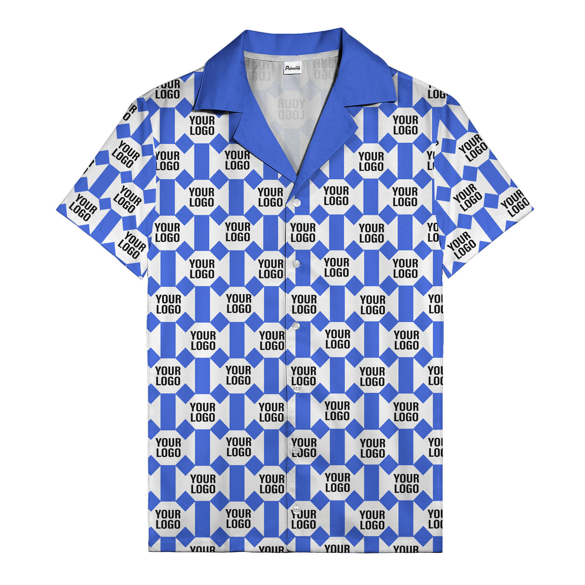 geometric grid logo repeat pattern modern graphic hawaiian shirt