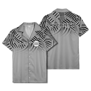 geometric waves & stripes abstract hawaiian shirt for men