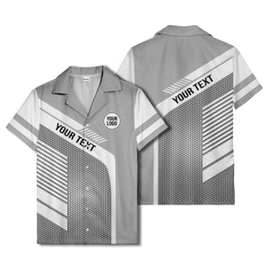 hexagon grid diagonal stripes modern geometric hawaiian shirt for men