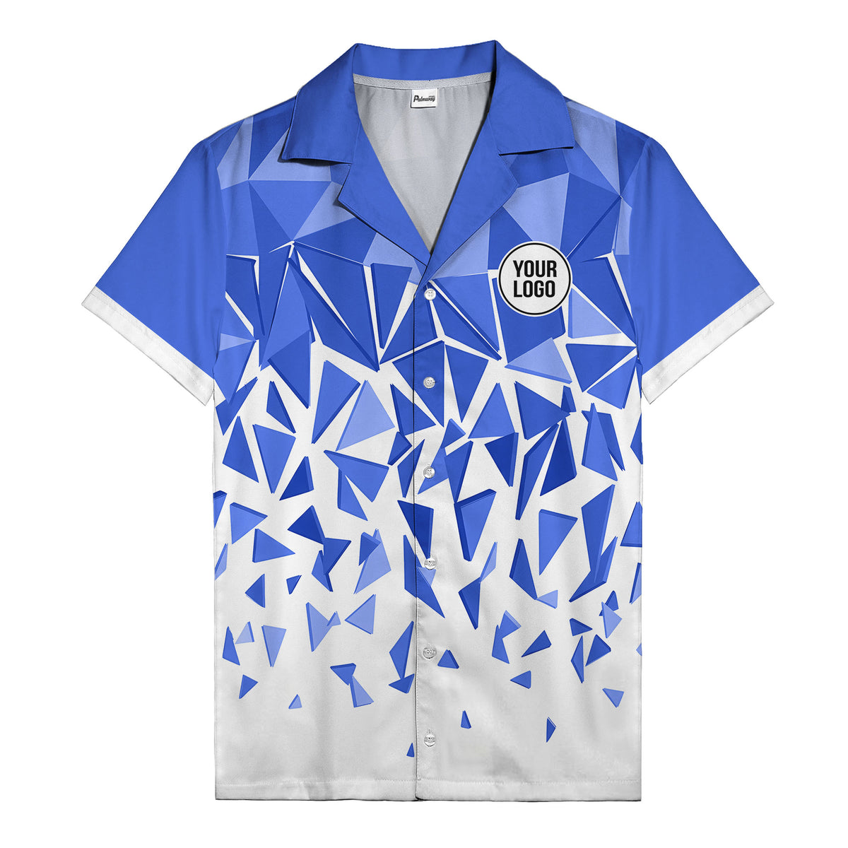 modern abstract triangular geometric hawaiian shirt for men