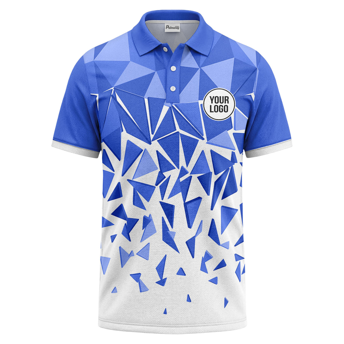 sharp monochrome geometric triangles polo shirt